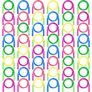48 Pack Kids Jump Rope Set, 7.3 Feet Colorful Outdoor Jumping Ropes, Ideal for Sports Activities, Birthday Party Favors and Kids Gifts