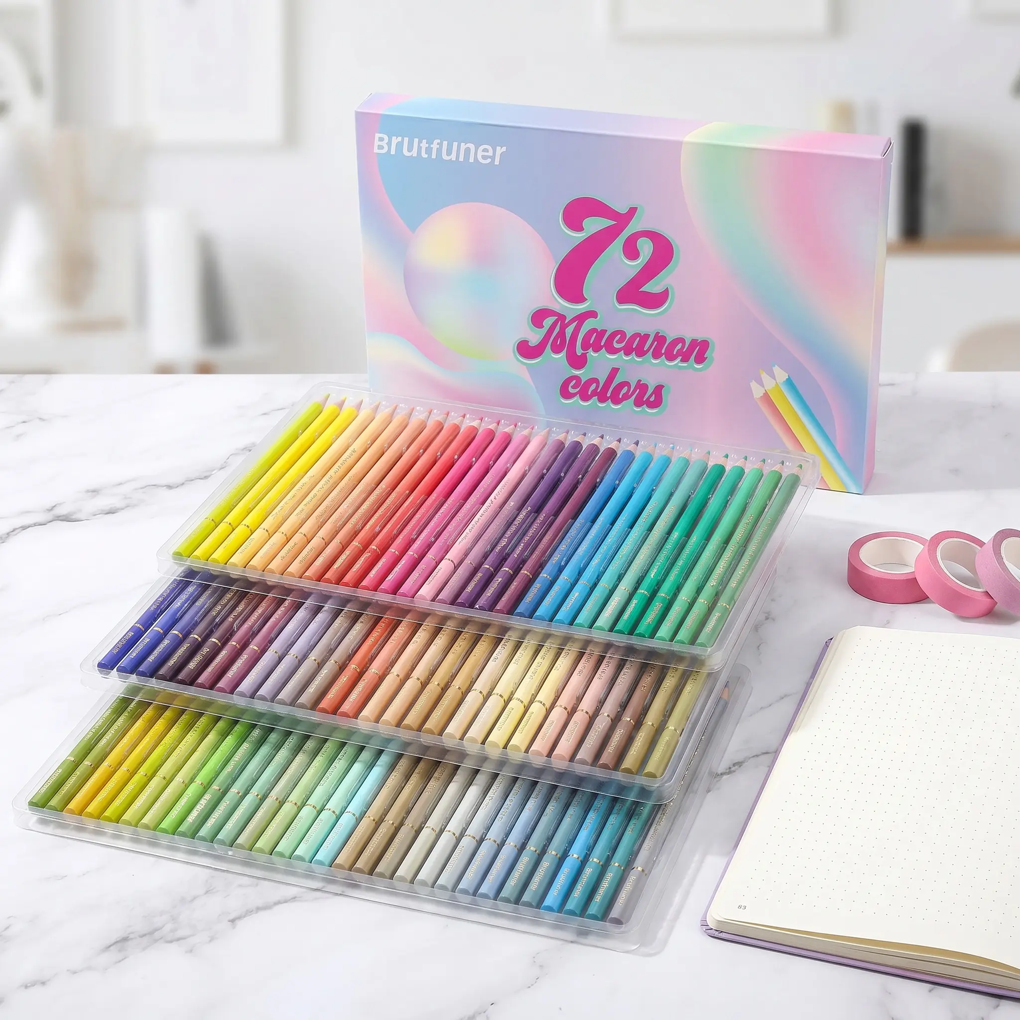 72 Macaron Oil Colored Pencils, oft Core with Vibrant Color,Ideal for Drawing, Blending, Sketching, Shading, Coloring for Adults,back to school