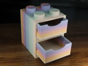 Interlocking Bricks Organizer for Desk - 3"x3" & 6.2" x 3.1" Boxes