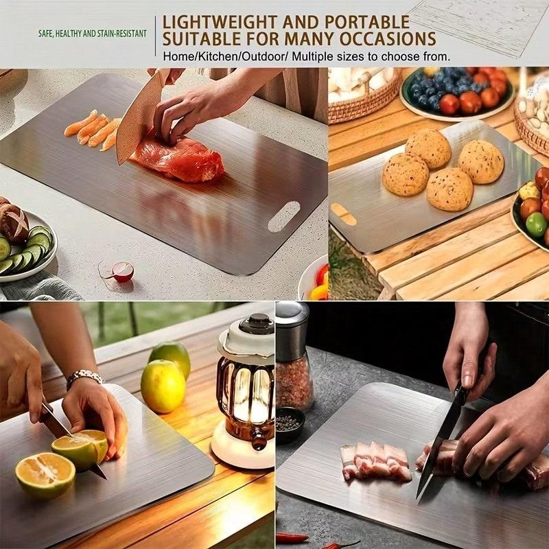 TAIMASI No Mold Cutting Board - Premium 2025 Stainless Steel Double-Sided Chopping Board | Food-Gra-De For Kitchen & Restaurant Use, Perfect For Upcoming US Holidays (Thanksgiving Nov 27, Black Fri-Day Nov 28, Christmas Dec 25) | Durable