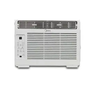 Midea 6000 BTU Window Air Conditioner 115V Smart AC Unit White Like New Condition Comfort Sense Remote Controller 24 Hour Timer Energy Save Mode for Bedroom Living Room Up to 250 Sq Ft Clean Filter Indicator Double Hung Window Installation