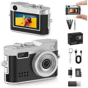 Y2K  Camera, Retro Aesthetic Digital Point and Shoot Camera for Teens, Pocket-Sized  Digicam Bag Charm, 1080P Vlogging Camera with 32GB Card, Birthday  for  &