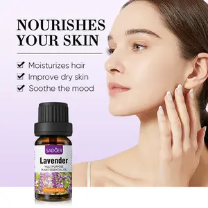 Natural Lavender Essential Oil 10ml,Multipurpose Plant Oil for Dry Skin Moisturizing,Hair Split Repair,Aromatherapy Stress Relief,Body Massage & Diffuser Fragrance DIY Perfume