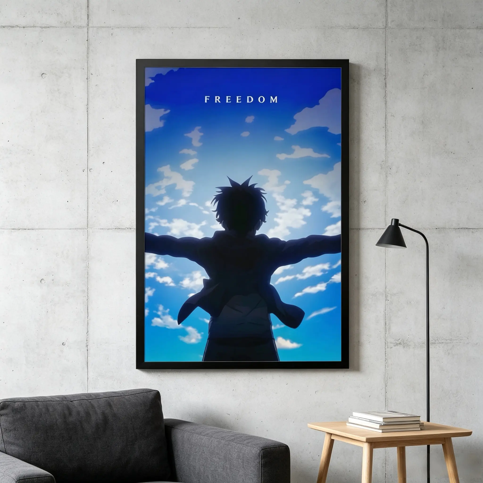 Attack on Titan Freedom Theme Minimalist Canvas Wall Poster - Unframed Pack, Ideal Home Decor Decoration for Bedrooms, Dorms (Anime Fan Classic Home Supply Wall Art)