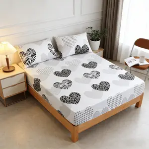 Romantic Leopard Print Bed Sheet Set, Includes 1 Fitted Sheet + 2 Pillowcases, No Insert Soft Comfortable, Deep Pocket Design, Bedroom & Guest Room Use