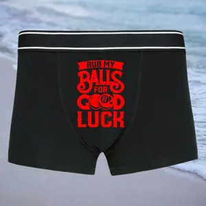 Funny Lucky Boxer Briefs – Novelty Print Underwear, Soft Breathable Fabric, Comfortable Stretch Fit, Gift for Him