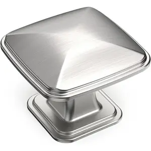 10 Pack 1-1/4inch Shiny Brushed Satin Nickel Cupboard Drawer Knobs Kitchen Cabinet Knobs Single Hole Cabinet Handles K0003BSN