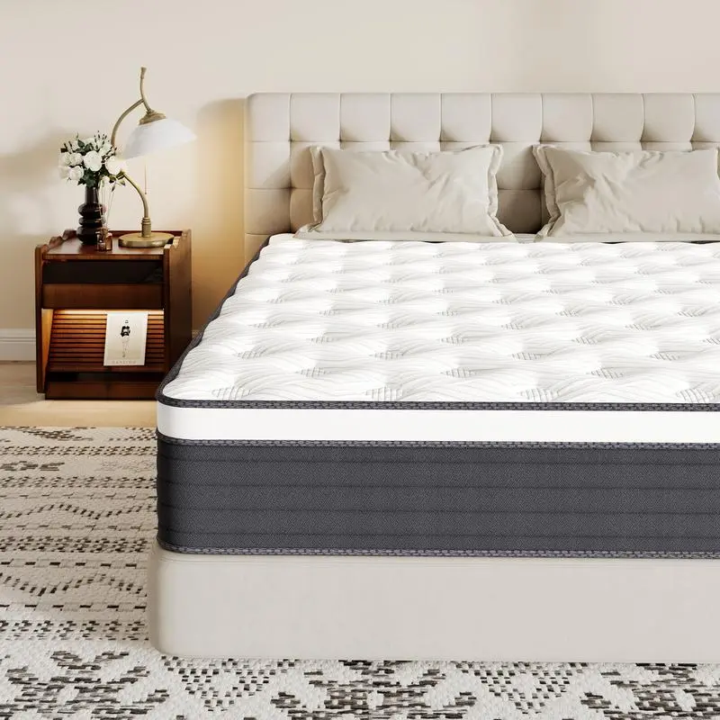 12/14 Inch Twin/Full/Queen/King Boxed Memory Foam Mattress Medium Firm Soft & Comfortable sweet night hybrid bed Mattress Cool Sleep and Pressure Relief, Gel Mattress Bed in a Box, Medium-Firm, Fiberglass Free
