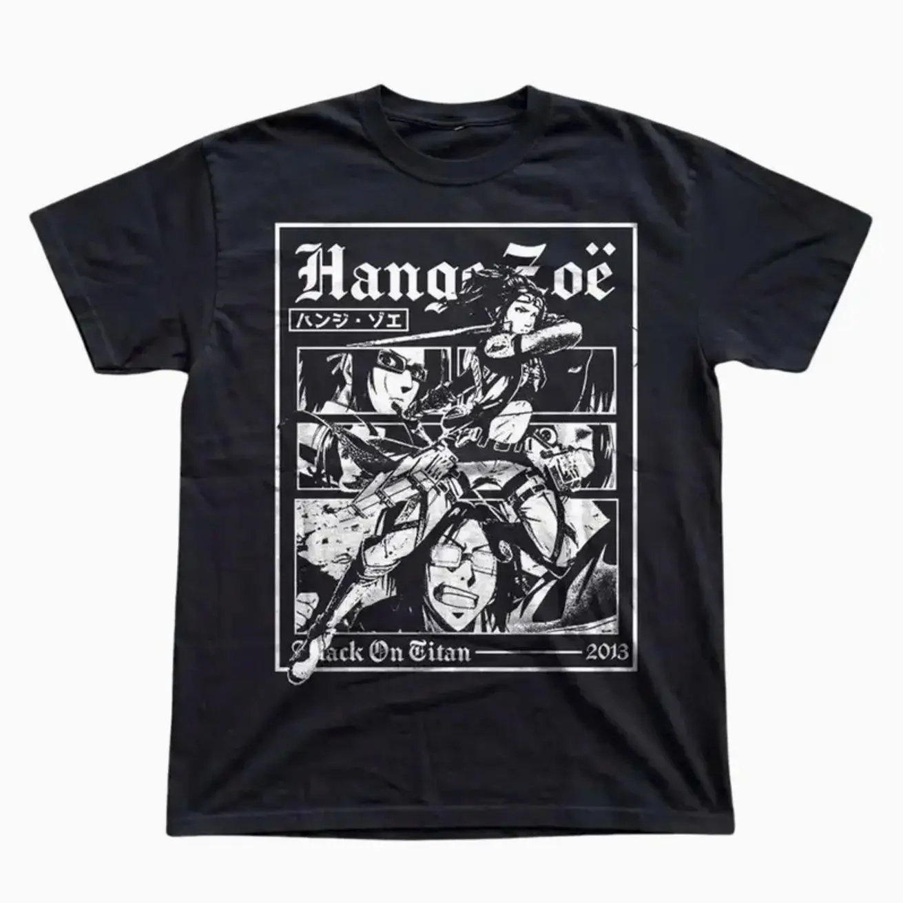 Gildan Men's and Women's T-Shirt, Vintage Attack on Titan Graphic Tee, Hange Zoe T-Shirt, AOT Fan Art Merch, Attack on Titan Clothing, Cartoon Graphic Shirt, Streetwear Anime Style, Goth Anime Tee, Shingeki no Kyojin Hange, Anime Tee for Men Women