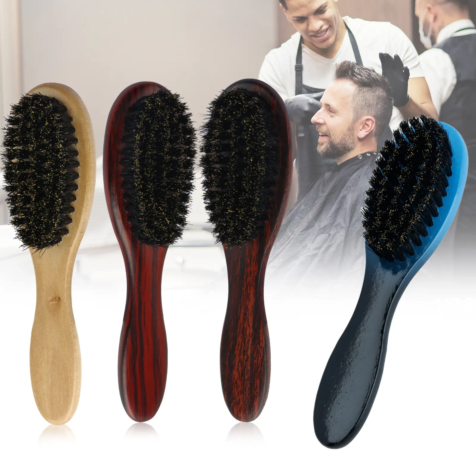 Wooden Handle Hair Brush for Men & Women, Beard Styling Care Tool, Home Use Detangling Comb, Detangling Hairbrush, Multi-Functional Cleaning Brush, Anti Tangle Brush, Detangler Brush, Hair Styling Tools