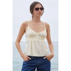 John Galt Women's Yellow Dotted Tiffany Tank Top