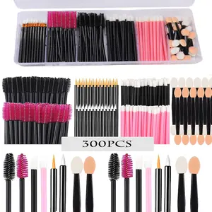 Makeup Tools Set with Eyelash Brush, Eyebrow Brush, Lip Brush, Eyeliner Brush, Palette and Triangle Powder Puff, Complete Cosmetic Brush Collection