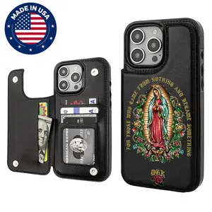 The Bible Virgin Mary Aesthetic Design Pattern Casing For iphone 16 15 14 13 12 Plus Pro Max Flaunt Mobile Phone Case TPU Pu Leather Card Holder Drop Protection Shockproof Protector Vintage unique Fashion Trend Anti-scratch Stylish Smartphone Cover