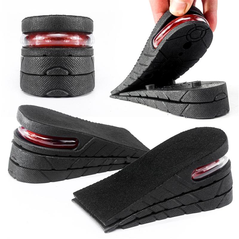 Men's Booster Insoles - 3-Layer EVA Cushioned Sole, High Quality Fiber, Lightweight Air Cushion, Adjustable Height, Breathable, Removable Inserts for Tennis Shoes, Rubber Shoes, Wedding Footwear