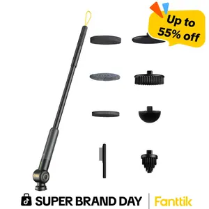 【FathersDayGift】Fanttik G9 Pro Cordless Shower Scrubberbrush, VoltiPulse Motor, Dual-Speed Control, 6 Brush Heads, Adjustable Angle, IPX7 Waterproof, Type-C Charging, for Bathroom Tile Grout, Shower Floor Scrubber, Smart Tools and Gadgets, Cleaning Tools,