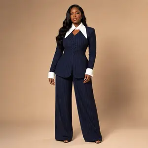 Monroe Power Suit Set – Tailored Pinstripe Two-Piece Ensemble