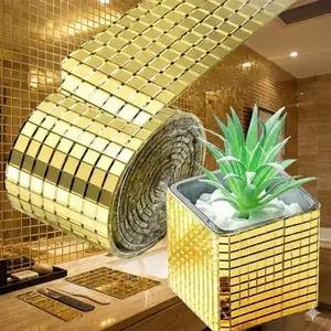 Glitter Wall Decals for Home Makeover, Removable Self-Adhesive Peel and Stick Tiles, DIY Wallpaper for Party Decor and Furniture Update, Multiple Sizes, Easy Renovation Tool, Decorative Wallpaper