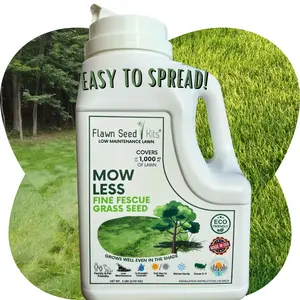 Flawn Seed Kits Mow Less Fine Fescue Grass Seed Non-GMO Low Maintenance Lawn Eco Friendly Kid & Pet Friendly