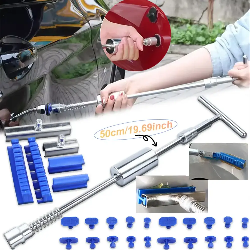 Car Body Repair Dent Removal Tools, Dent Paintless Dent Removal Kit, Suction Cup Slide Hammer for Small And Large Dent Hail Damage, Without Battery