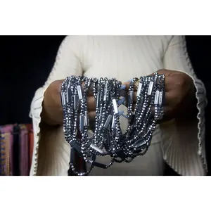Silver Starlight elastic string waist beads