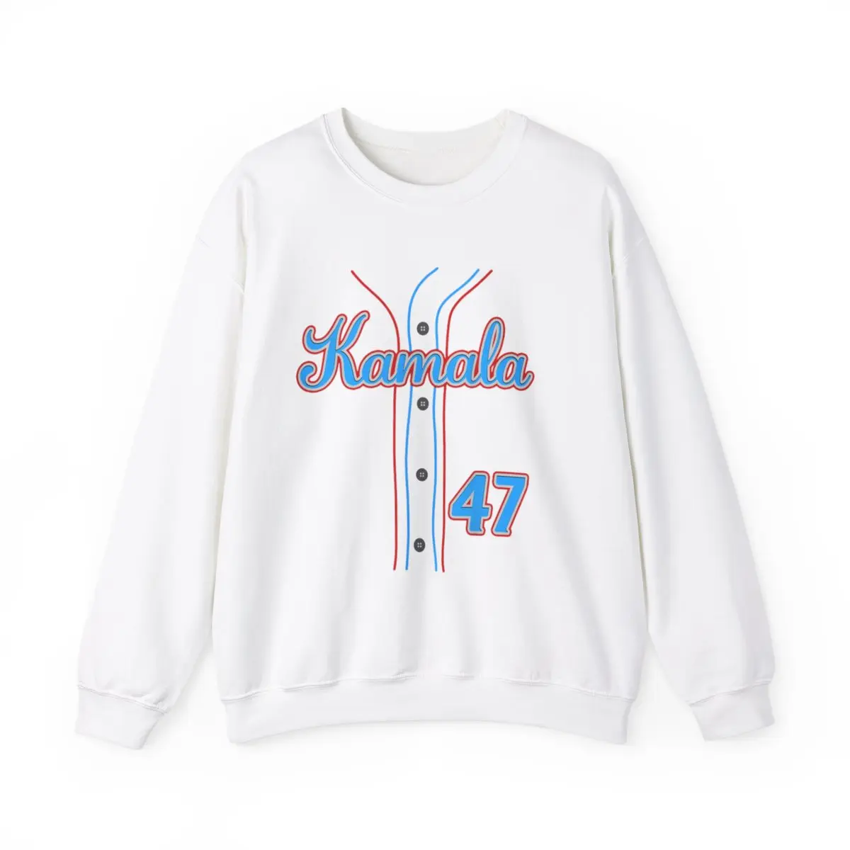 Kamala 47 Baseball Jersey Team Madam President Halloween Sweatshirt, Crewneck Jumper, Top, Pullover, Activewear, Halloween Costume