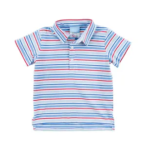 Patriotic Play Red & Blue Stripe Polo - Soft Knit Boys Shirt