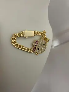 Manilla de 8 mm con cierre de caja y detalle decorativo