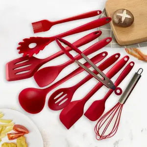 Silicone Kitchen Utensils Set, 10pcs/set Non-stick Cooking Utensils Set, Durable & Easy To Clean Cooking Utensils Set for Home Kitchen, Silicone Spatula Set, Nonstick Cooking Spoon
