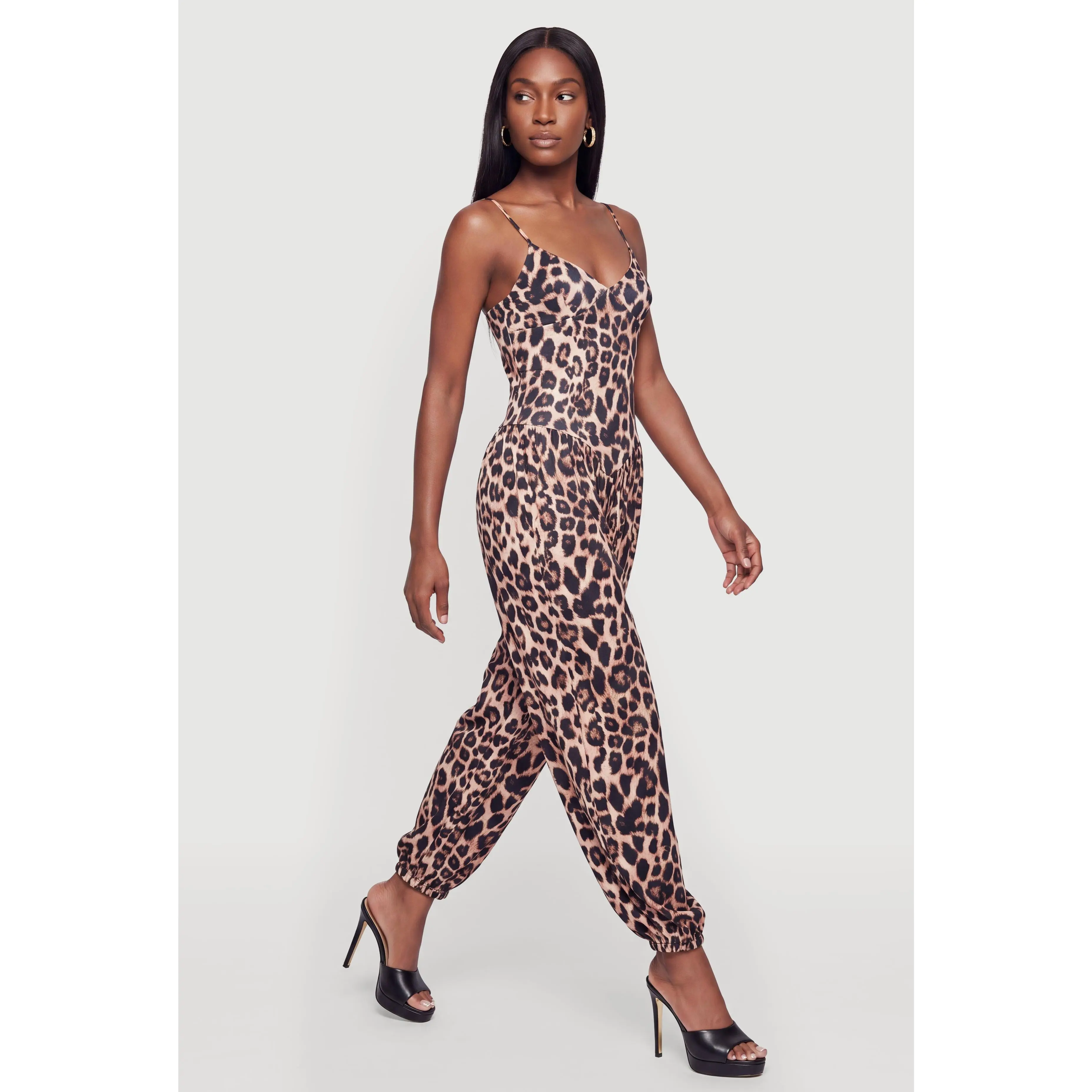 Sleeveless V Neck Balloon Leg Jumpsuit