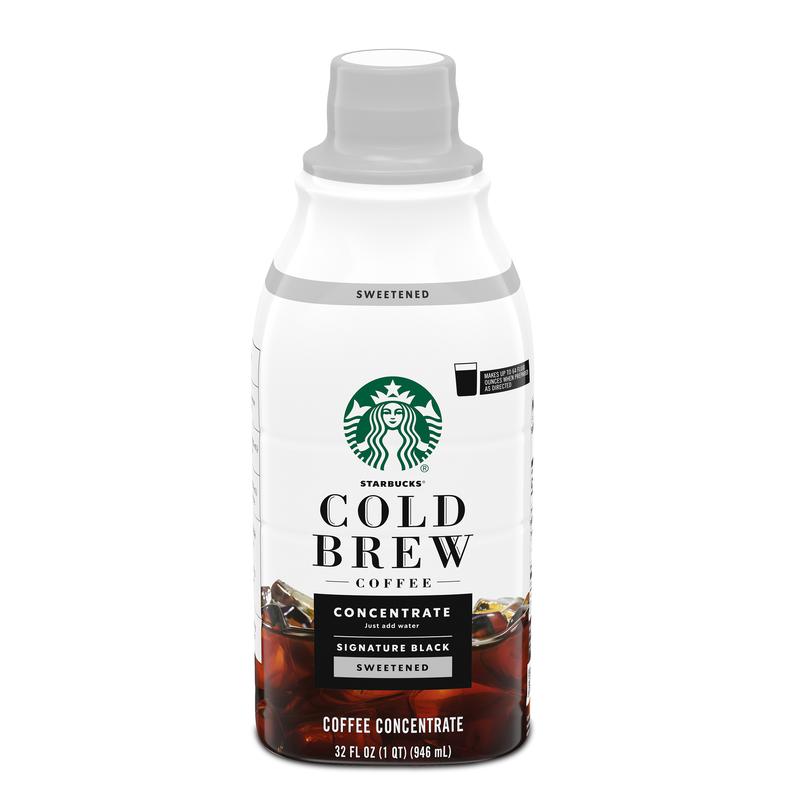 Starbucks Cold Brew Coffee Concentrate – Signature Black, Unsweetened, Caramel Dolce, 100% Arabica, Smooth Medium Roast, 32 fl oz Multi-Serve Bottle