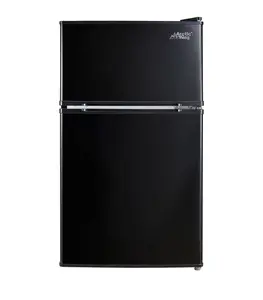 3.2 Cu ft Two Door Mini Fridge with Freezer, Black