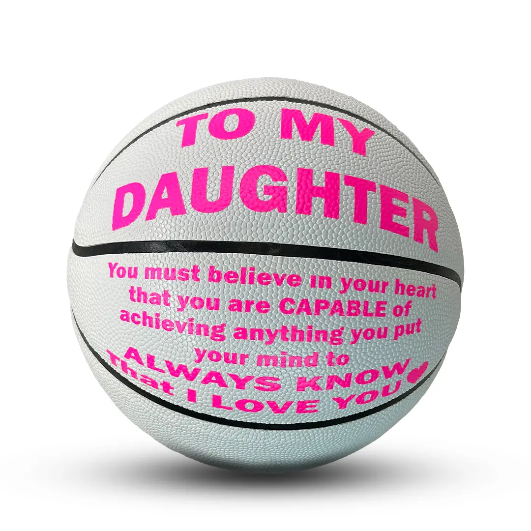 Custom To My Daughter Basketball Gift, Personalized White Basketball 28.5