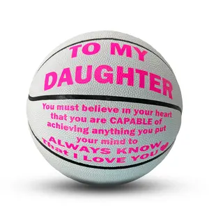 Custom To My Daughter Basketball Gift, Personalized White Basketball 28.5