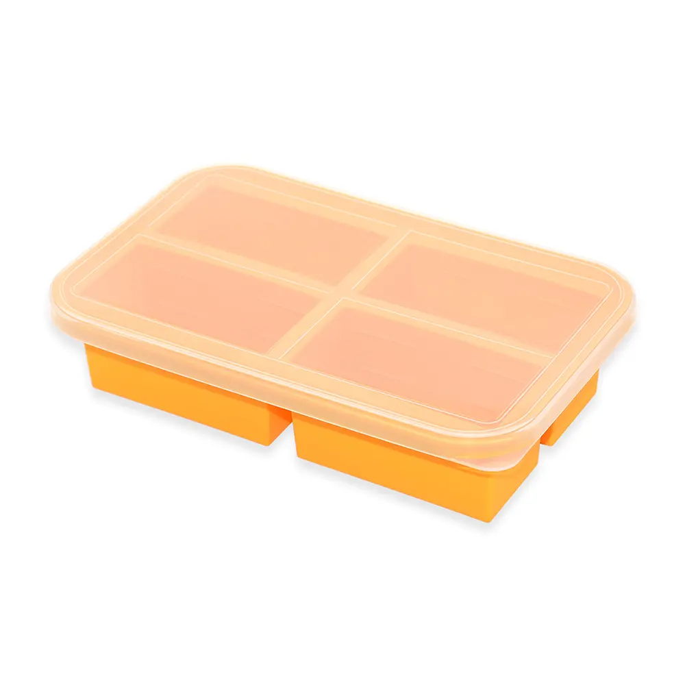 4 compartment soup box with orange lid