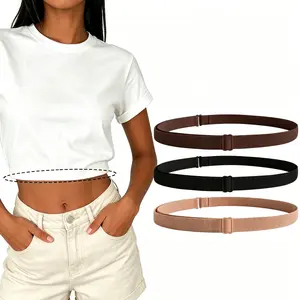 Adjustable Shirt Tuck Band for Women Waist Crop Top Stretchy Cincher One-Size Fit Shapewear Cincher for T-Shirts Tops Sweaters No-Sew Fashion Accessory Belts