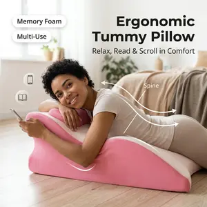 Ergonomic Tummy Pillow for Phone & Reading – Memory Foam Stomach Pillow for Comfortable Lying & Relaxing Ergonomic Tummy Pillow for Phone & Reading – Memory Foam Stomach Pillow for Comfortable Lying & Relaxing