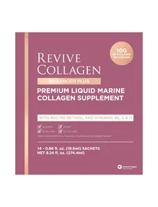 Revive Collagen Enhanced Plus Premium Liquid Marine Collagen Drink Supplement – 22 Fluid Ounces, Tropical Flavor, 10,000mg of Collagen per Shot, 14 Servings, Liquid Collagen for Women and Men