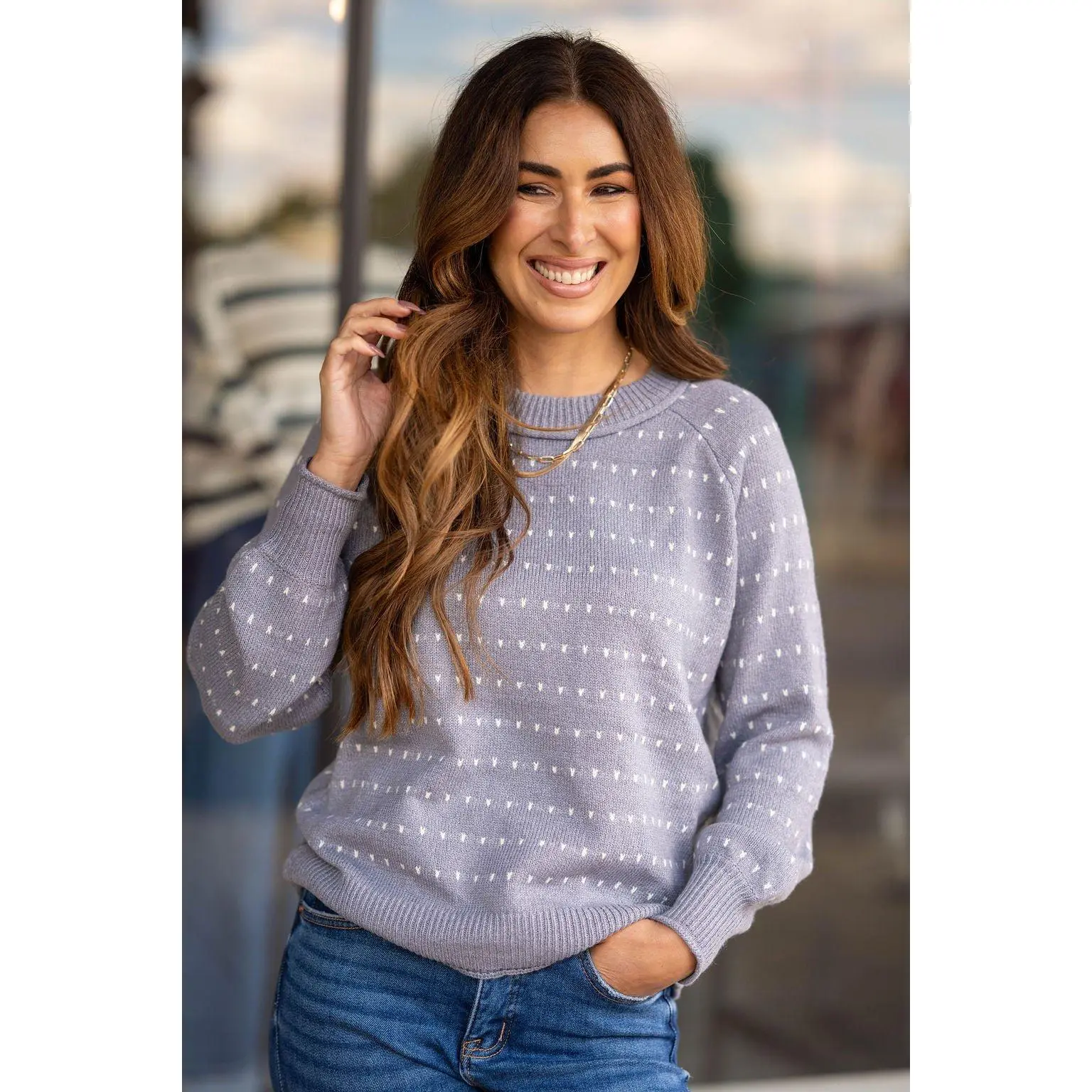 Harmony Ribbed Trim Sweater