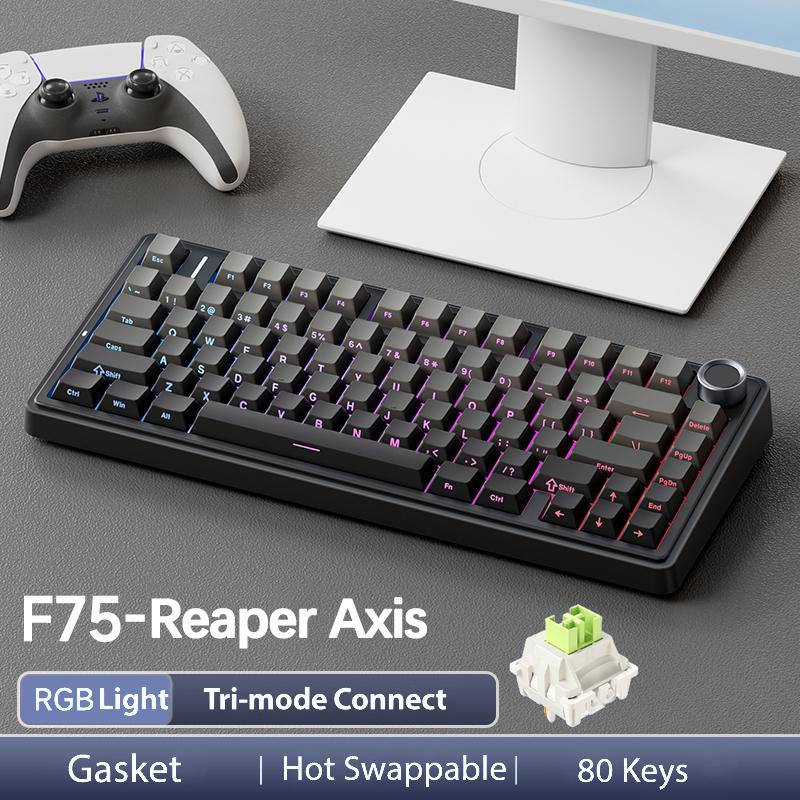 OFFICIAL AULA F75 Pro Wireless Mechanical Gaming Keyboard, 75% Hot-Swappable, USB Charging, RGB Backlight, PBT Side-Prin