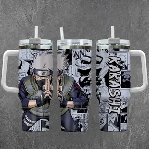 [Naruto Shippuden] Kakashi Hatake The Copy Ninja Cup 20oz & 40oz Tumbler With Handle – Anime Gaming Stainless Steel Cup, Insulated Iced Coffee Mug, Aesthetic Design, Trendy Drinkware, Daily Use, Gift Idea, Fan Favorite, Gift For Otaku & Anime Fans