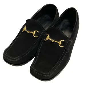 Pre-owned GUCCI Suede Small Leather Goods Horsebit Loafers