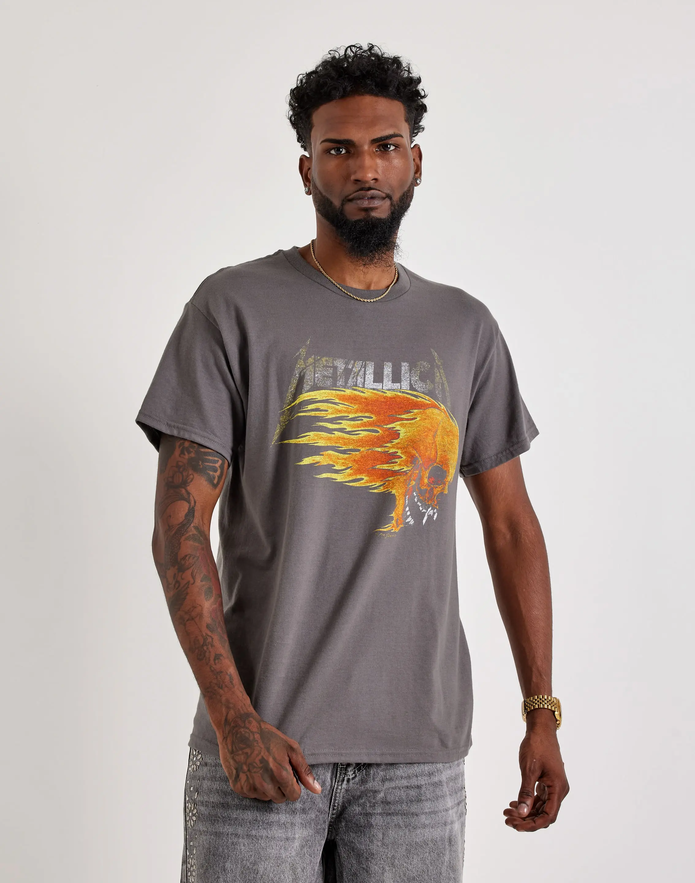 Mens Merch Traffic Metallica Skull Tee