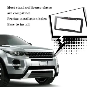 carbon fiber texture plastic Replacement license plate frame fiber black aluminum alloy metal license plate holder For Toyota Automotive Car Accessories