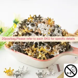 Crown Shaped Charms, 20pcs/set DIY Jewelry Accessories for Bracelet & Necklace, Fashion Accessories for Women & Girls