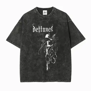 Unisex Deftones Retro Heavy Metal Graphic Vintage Washed T-Shirt  – Rock Band Style Short Sleeve Tee 67 shirt Y78