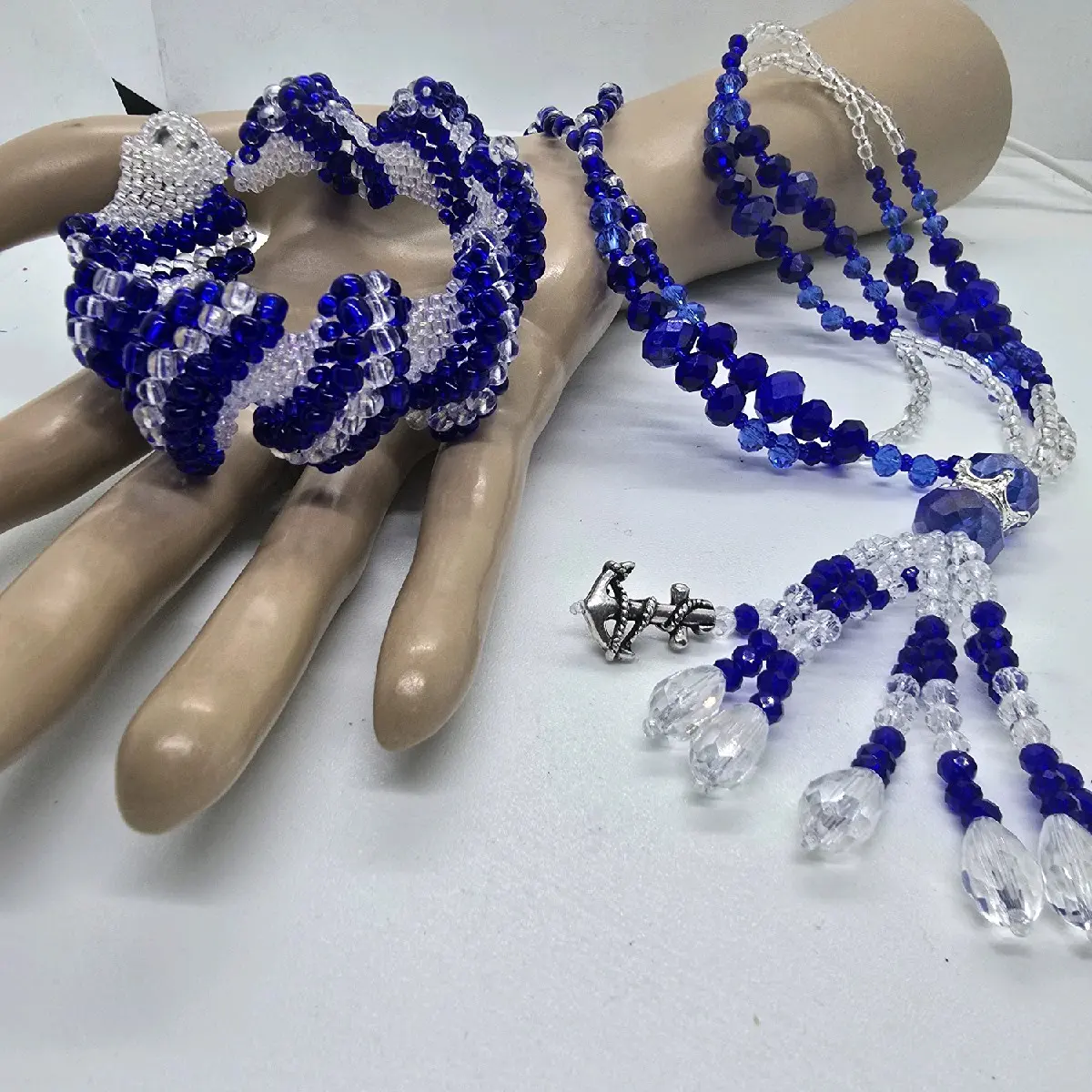 Set de pulsera y collar orisha Yemaya, orisha Yemaya pulseras y collares