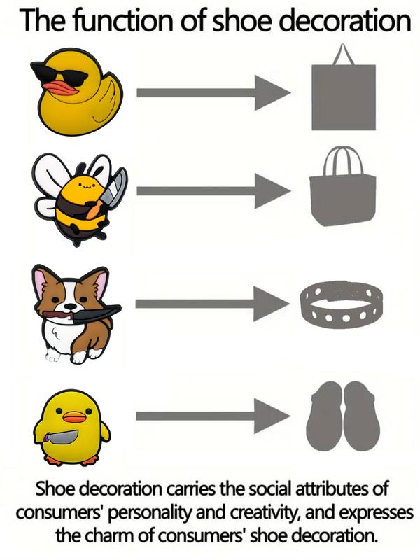 Cartoon Animals Duck Dog Croc Shoe Charms for Kids Boys Girls Women Men PVC Wristband Sandals Clog Accessories Party Favor with Dragon and Character Designs