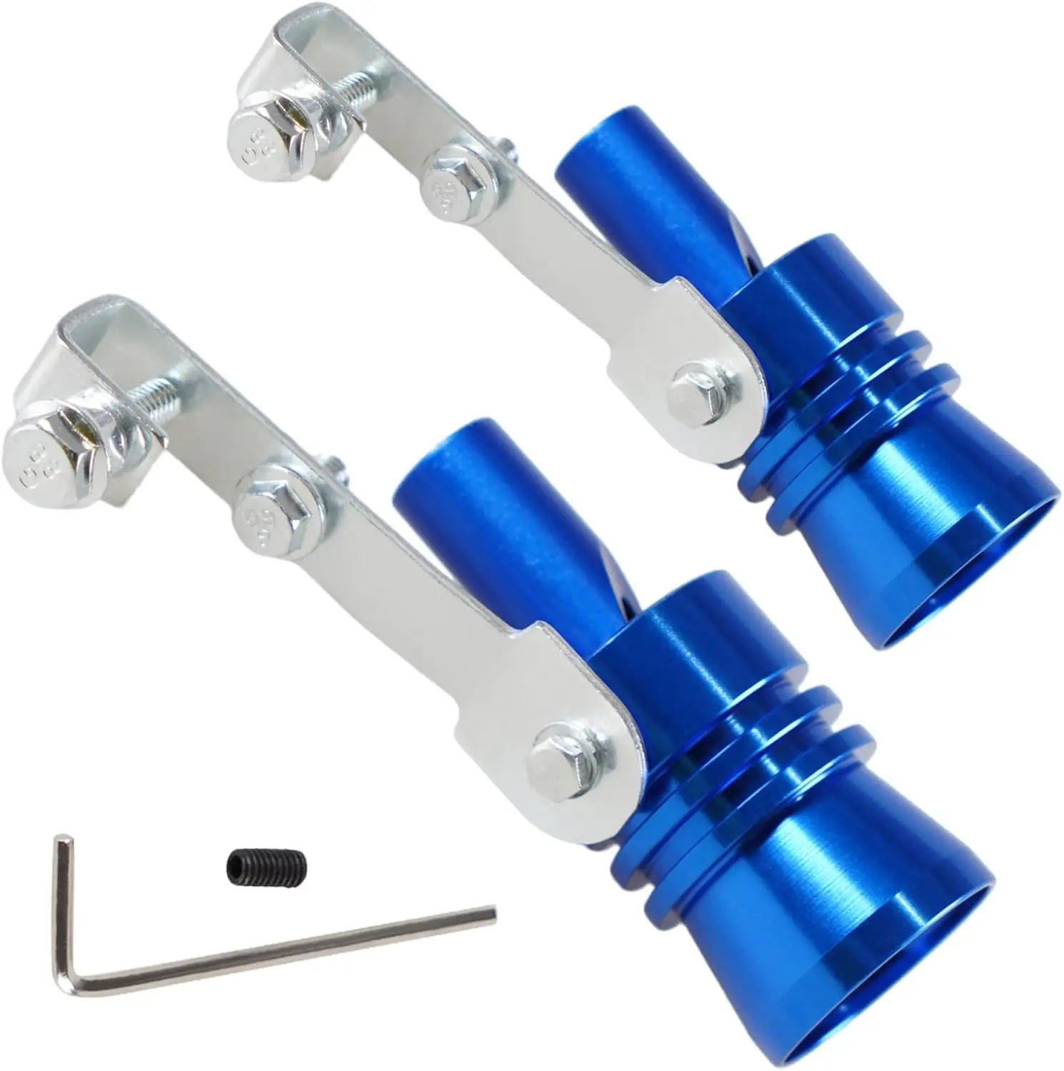 2 Pack Universal Turbo Sound Pipe Whistle Muffler Sounder Simulator Tailpipe Noise Sound Enhancer Compatible with Truck, Motorcycle, Cars, Dirt Bike and Scooter(XL Blue)