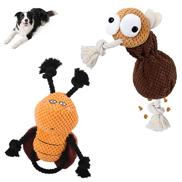 Yipetor Dog Squeaky Toys, Cockroach Gent & Miss Mosquito Soft Plush Puppy Toys for Anxiety Relief, Durable Cotton Rope Teeth Clean Interactive Dog,#Summervibes #petlovers Toys to Keep Medium Small Dogs Busy, Best Birthday Gift for Boredom Dogs