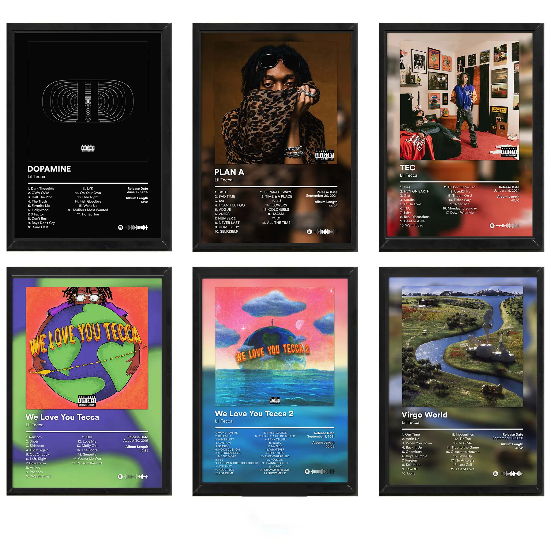 Lil Tecca Rapper Music Bundle Album Cover Wall Art Poster HD Print Unframed Aesthetic Room Home House Modern Wall Decor Trendy Gift For Fan.